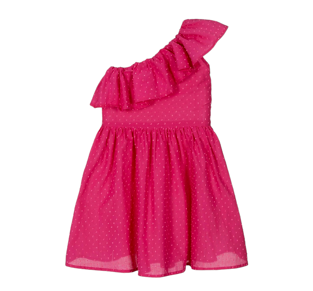 Girls pink ruffle 2024 dress