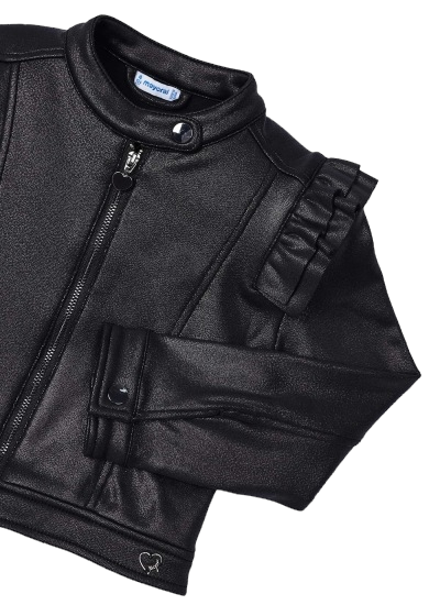 Mayoral Girls Age 4 Faux Leather Look Fabric Biker Style Jacket