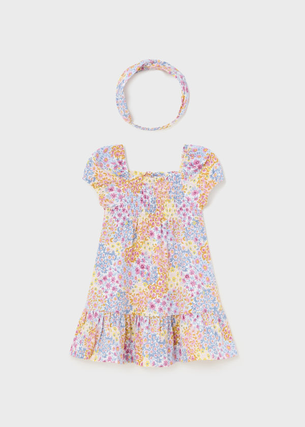 Mayoral Girls Age 12 Months Printed Dress with Matching Headband