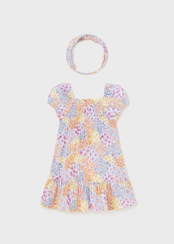 Mayoral Girls Age 12 Months Printed Dress with Matching Headband