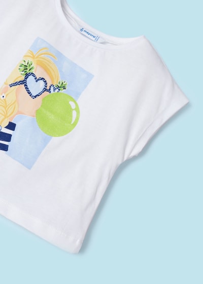 Mayoral Girls Age 4 Printed Top and Skirt Set 3958-49