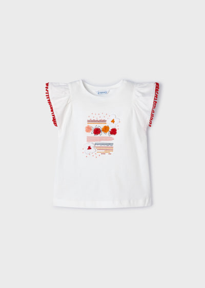 Mayoral Girls Age 4 Poplin Skirt & PrintedTop Set 3905-53/3096-78