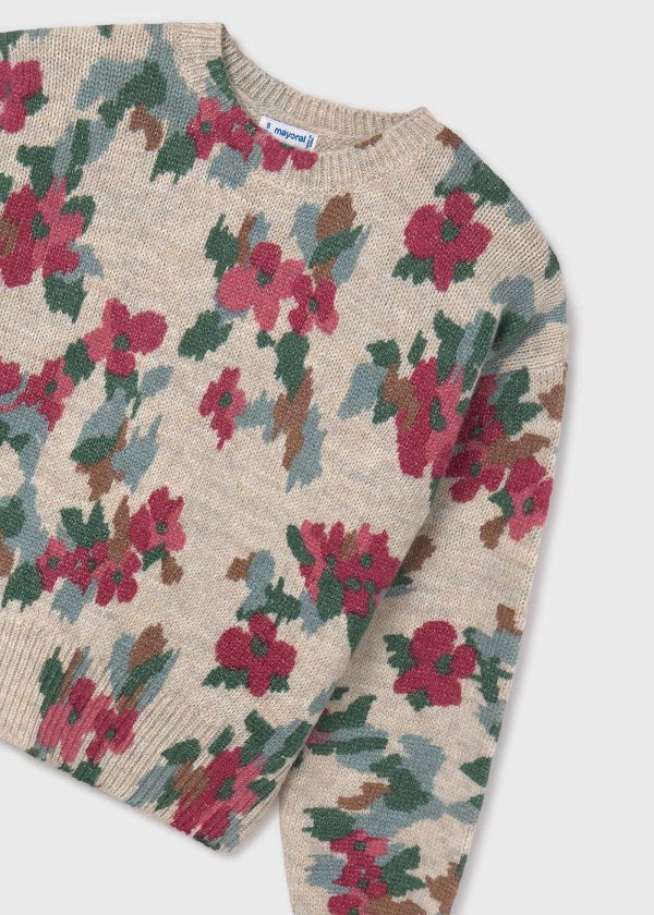 Mayoral Girls Age 8 Floral Pattern Jumper 7306-14