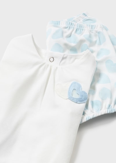 Mayoral Newborn Girls Hearts Four Piece Cotton Short Set