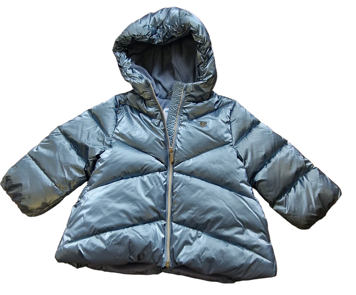 Metallic blue 2025 puffer coat
