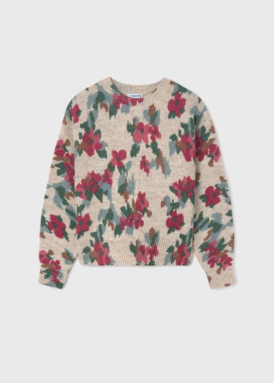 Mayoral Girls Age 8 Floral Pattern Jumper 7306-14