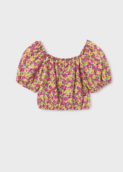 Mayoral Girls Age 8 Floral Print Ruffle Top