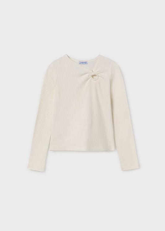 Mayoral Girls Age 8 Long Sleeved Ribbed Top 7011-73