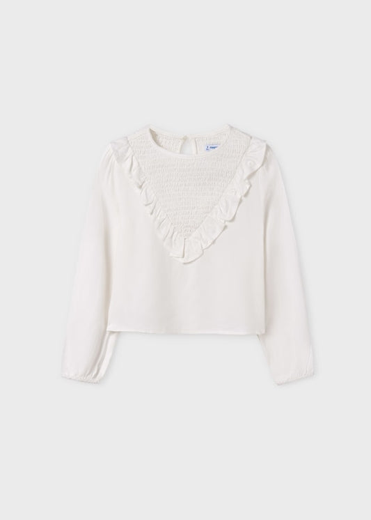 Mayoral Girls Age 8 Ruffle Blouse 7190-46