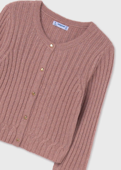 Mayoral Girls Age 8 Ribbed Knit Sparkly Cardigan 7312-86
